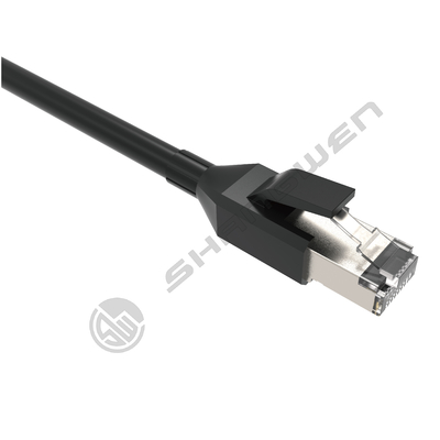สายแพทช์คอร์ดเครือข่าย RJ45 Cat7 แบบมีฉนวนป้องกัน 10Gbps Cat7 แบบกำหนดเอง 4 คู่ CE UL ทองแดงปราศจากออกซิเจน 100% Cat7 26AWG SFTP