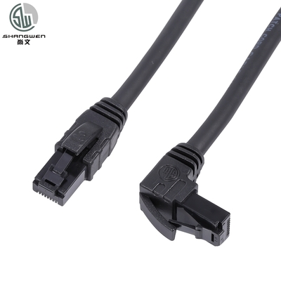 ขั้วต่อ UTP Cat5e 90 องศา RJ45 สำหรับสายเคเบิลเครือข่ายแบบ Stranded Terminal 8P8C Crystal Head Plug