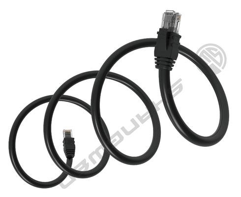 26awg สีดํา UTP Cat5e เครือข่ายเคเบิล แพทช์คอร์ด 4 คู่