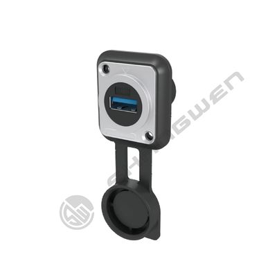 9Pin Shielded Dustproof Double Port USB Type A/B 3.0 Data Cable ConnectorUSB Panel Socket Female Seat Water Proof Metal
