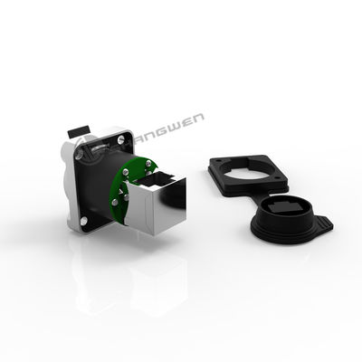 Waterproof Ip65 Angled Top Network Plug Panel Mount Outdoor Audio Industrial Rj45 Female Ethernet Chassis Connector