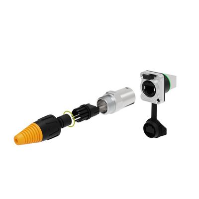 Ethernet Chassis Connector Plug Ip65 Waterproof Rj45  Panel Mount Connectors Row Type