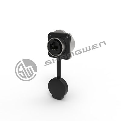 Outdoor IP67 Rated 8-Pin Network Bridge RJ45 Connectors Socket 8 Core Male Signal Chassis Connector Metal Card Buckle Connectors