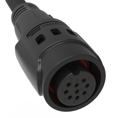 M19 Series Industrial 9 Pin Female Male Plug Signal Connector Black Push-Pull Self-Locking 9 Pin Industrial Connectors