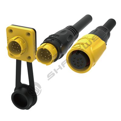 M19 Series Industrial 9 Pin Female Male Plug Signal Connector Black Push-Pull Self-Locking 9 Pin 5A Industrial Connectors