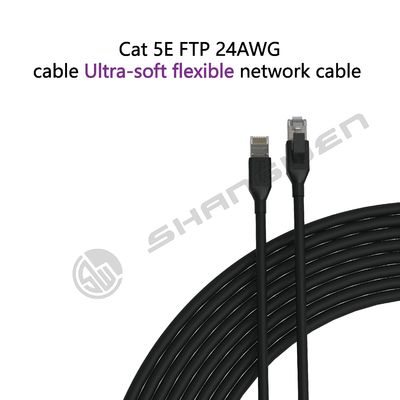 Black Bare Copper Cat5E 24AWG Soft Network Cable Ethernet CE UL Multiple Copper Twist 24AWG 305M FTP Networking Cable