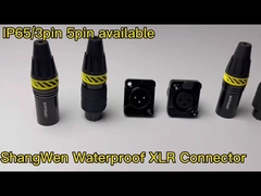 เครื่องเชื่อมพลังงาน XLR ขนาดเล็ก เครื่องเชื่อมต่อสายไฟฟ้าชาย 3 ปิน