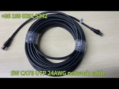 สายพัดคลุม Cat6a UTP 24AWG 4 คู่ สีดํา / แกรี่ 4P PVC Ethernet Cable