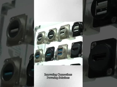 Ip65 กันน้ํา USB Connector Panel Mount Port สอง 4 ปิน ข้อมูลสายเชื่อม