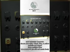 IP67 M19 Connector 6pin สีเหลือง 15A Solder Overmolded Aluminium Alloy Shell ไนลอน